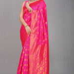 pink banarasi saree