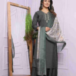 Grey Cotton Kurti Set