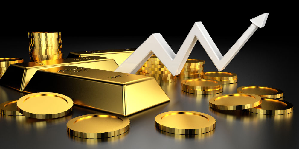 Gold,Price,For,Website,Banner.,3d,Rendering,Of,Gold,Bars.