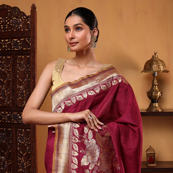 saree maroon