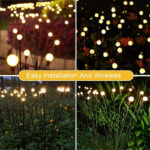 Solar firefly lights glowing