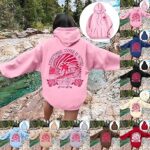 pink palm puff Hoodie