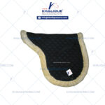 Black quilted horse saddle pad with cream fleece lining by horse saddle pad Manufacturers Khalique Sons