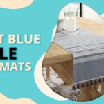 light blue table mats
