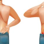 Male human with back pain