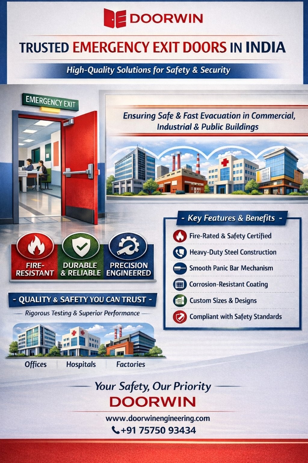 Best Emergency Exit Door Manufacturer in India - Doorwin Engineering