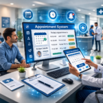 Digital Patient Appointment System displayed on laptop and mobile improving hospital workflow with doctor and patient interaction by Hosval