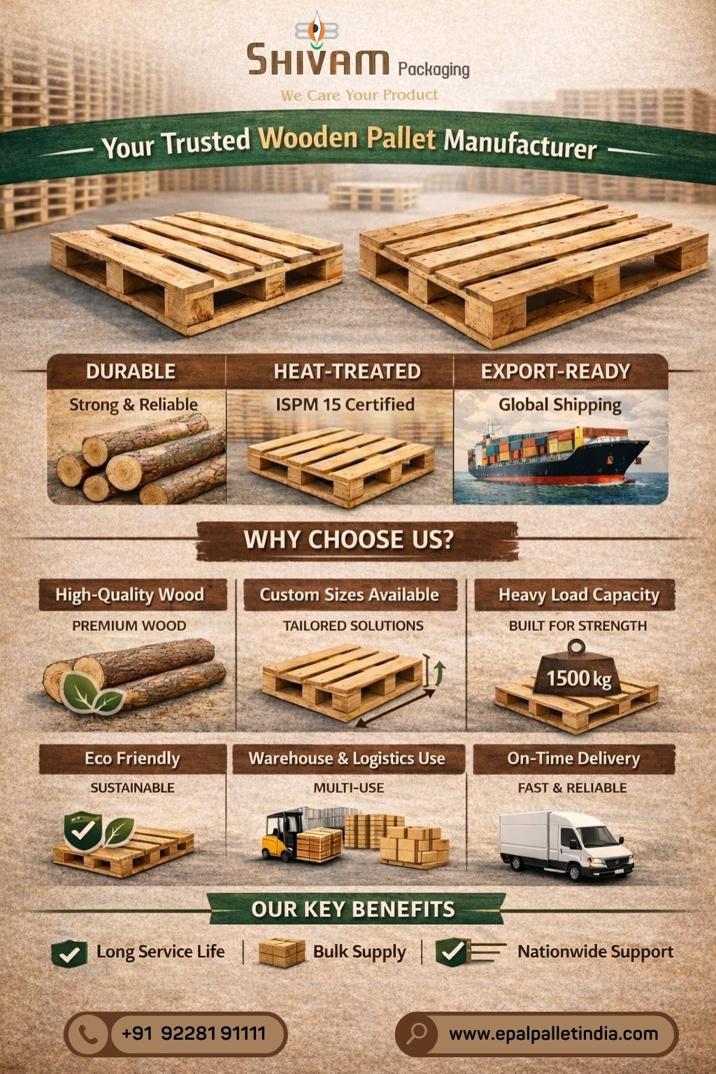 Wooden Pallet Manufacturer and Supplier in Ahmedabad – Shivam Packaging