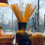 This image shows food supplies on a table