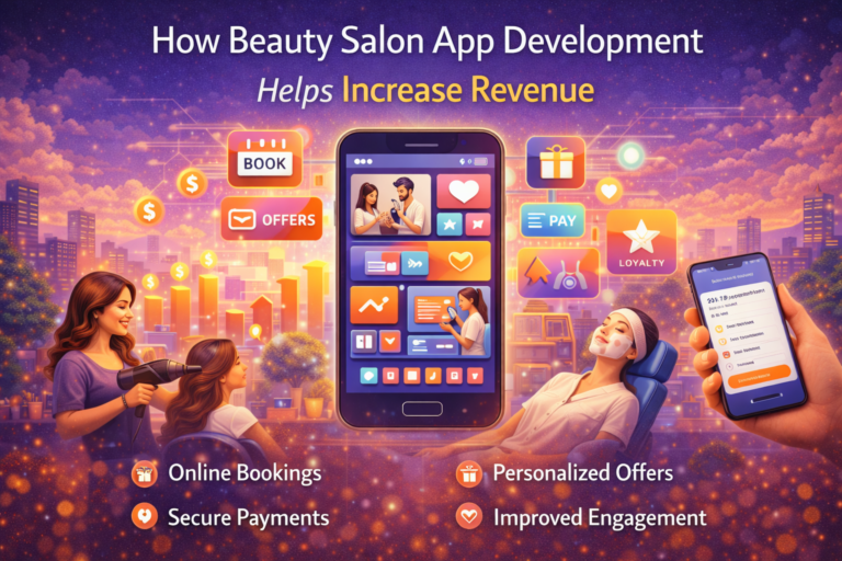 Mobile app interface for beauty salon app development with booking, loyalty rewards, and digital payments