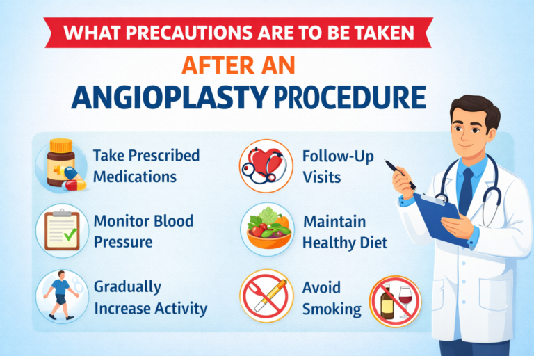 WHAT PRECAUTIONS ARE TO BE TAKEN AFTER AN ANGIOPLASTY PROCEDURE