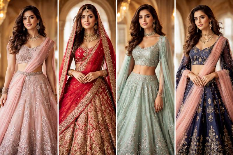 Unique Dupatta Draping Styles for Lehenga