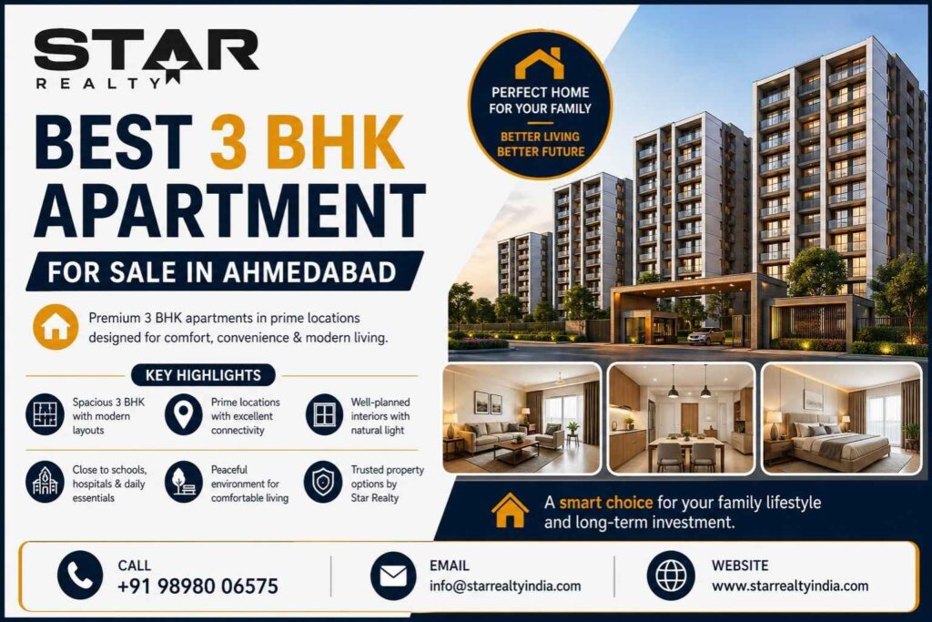 Best 3 BHK Apartment for Sale in Ahmedabad Star Realty India
