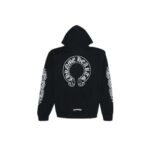 Chrome Hearts Horse Shoe Floral Hoodie Black