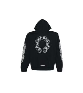 Chrome Hearts Horse Shoe Floral Hoodie Black