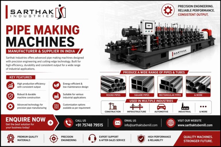 Pipe Making Machine Manufacturer and Supplier in India Sarthak Tube Mill