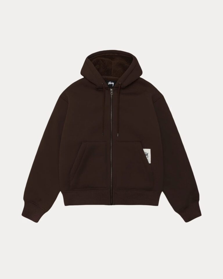 Stussy Bonded Sherpa Hoodie Brown