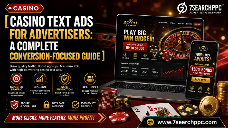 Casino text ads strategy for increasing gambling conversions and targeted betting traffic