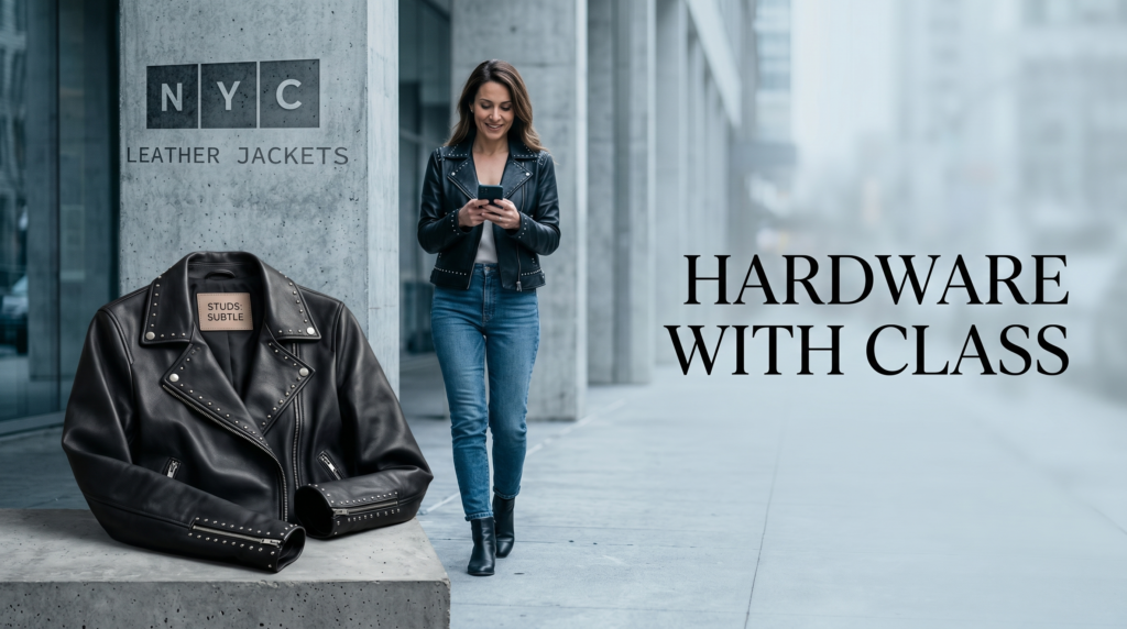 Studded Leather Jackets for Women: Wear Hardware Without Overdoing It