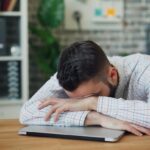 A person feeling exhausted