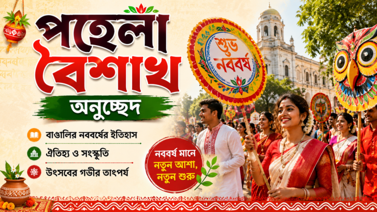 পহেলা বৈশাখ অনুচ্ছেদ: বাঙালির নববর্ষের ইতিহাস, ঐতিহ্য ও উৎসবের গভীর তাৎপর্য