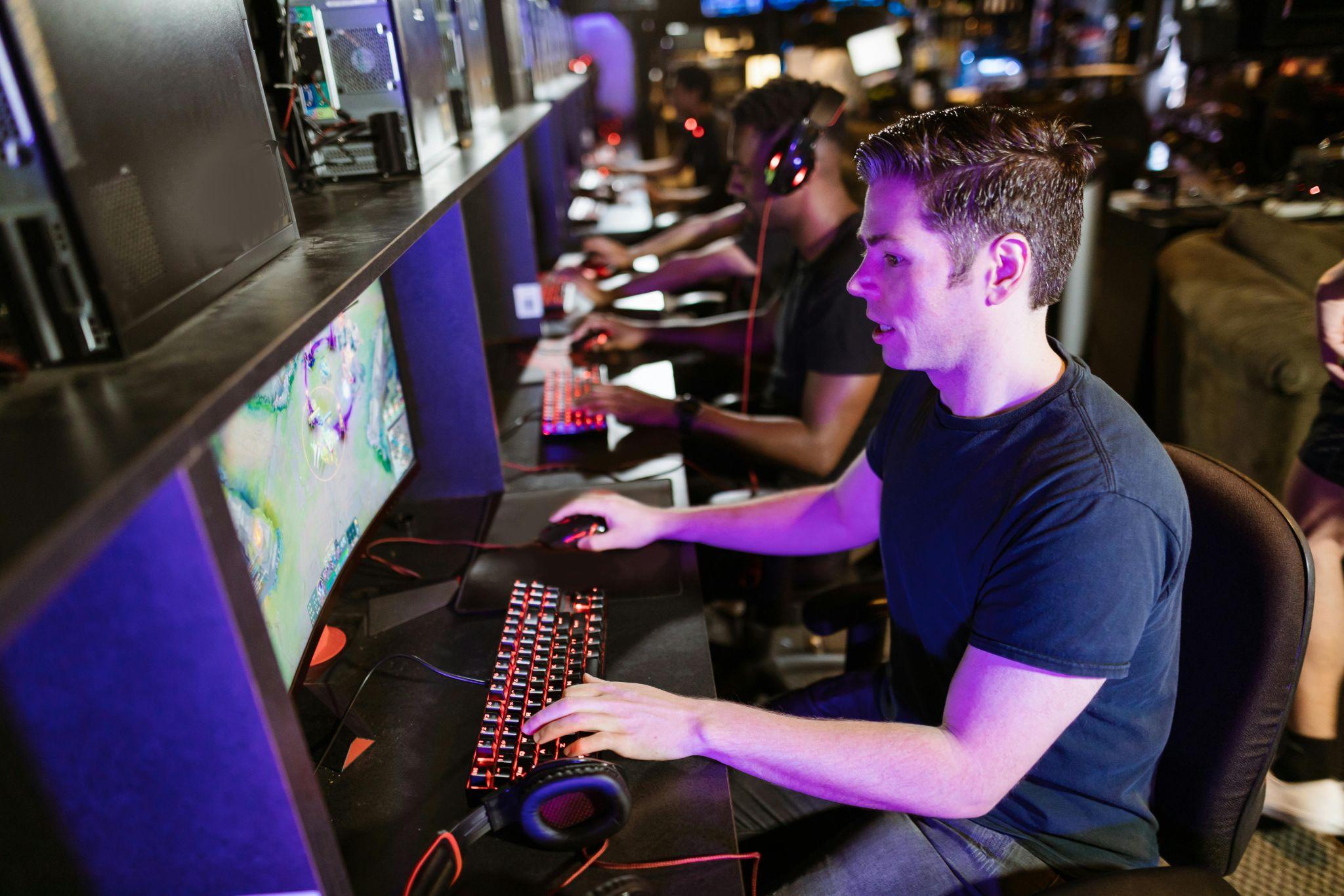 A player focused on their gameplay