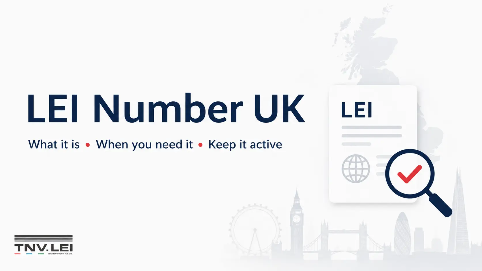 UK organisation professional managing LEI number registration and renewal for financial reporting