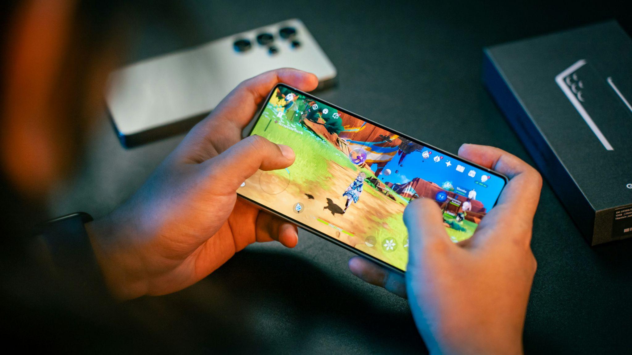 A person playing sweepstakes games on his phone
