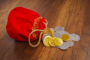 Gold jewelry and coins representing the gold rate today in Meerut compared to Delhi NCR
