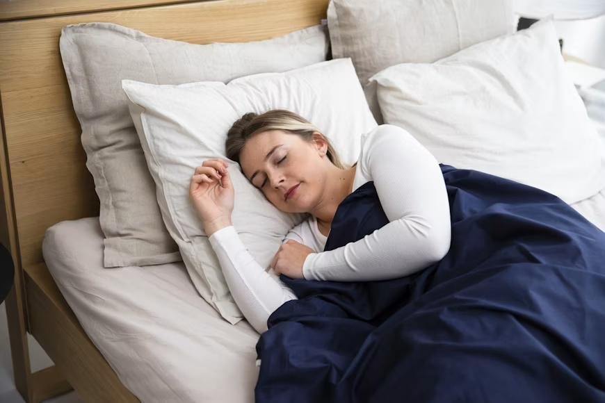 An image of a woman sleeping peacefully