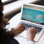 woman using laptop