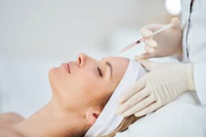A scene of medical cosmetology treatments botox injection. High quality photo