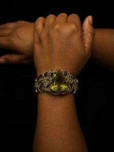 Lemon Quartz Statement Cuff Bracelet