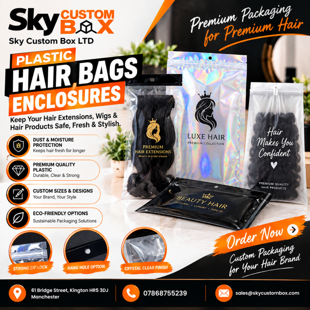 plastic hair extension bags packaging