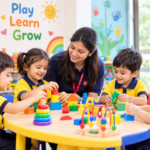 Cheerful Preschool Playtime Together