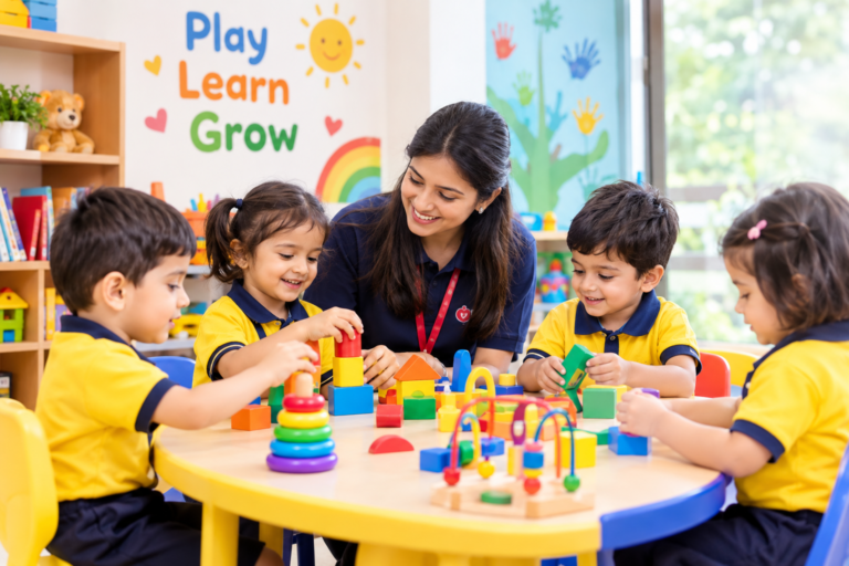 Cheerful Preschool Playtime Together