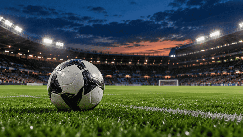 Lone Football Under Stadium Lights (1)