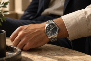 Quiet Luxury Wristwatch in Soft Window Light