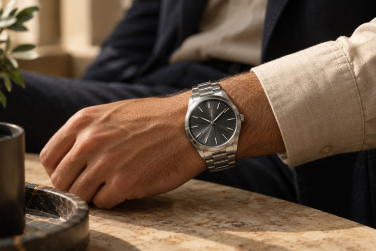 Quiet Luxury Wristwatch in Soft Window Light