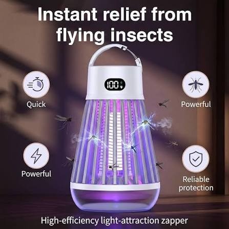 Bug zapper machine designed to attract and control certain flying insects in outdoor spaces