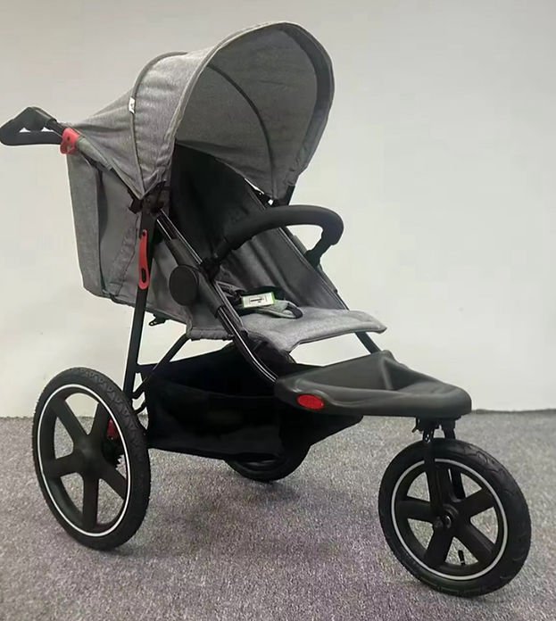 Jogging stroller with large air-filled wheels